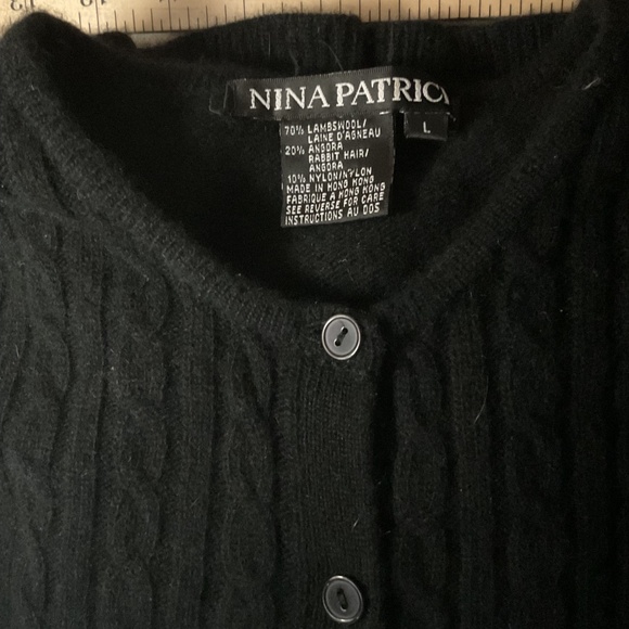 Rare Vintage 80’s Black Angora Cardigan - Picture 6 of 7